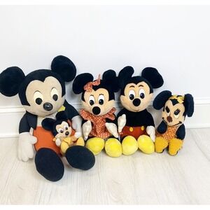 Vintage Disney Mickey‎ Mouse and Minnie Mouse Plush Toy Collection Set